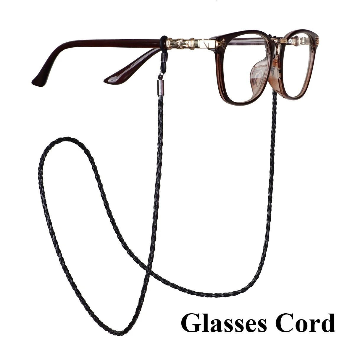 Dicke Twist Sonnenbrille Leder Seil Kette Brillen Geflochtene Gläser Lanyard Strap Outdoor Sport Rutschfeste Brillen Zubehör