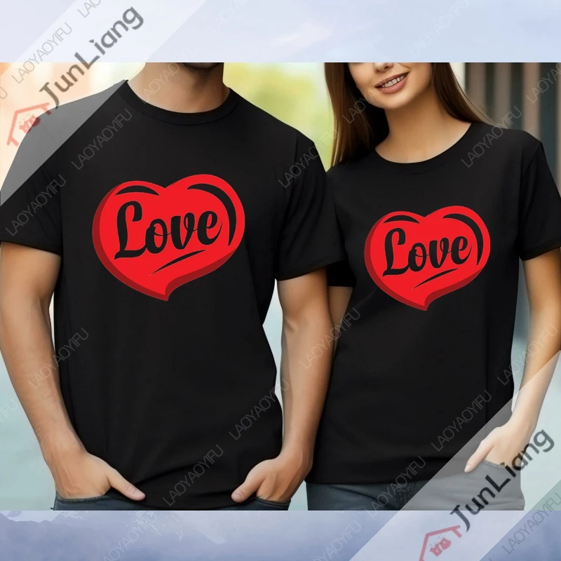 Happy Valentine's Day Women's T-shirt Lovers Mens Clothes Y2k Men's Clothing Short Sleeve Tee Streetwear Funny Gifts T-shirts