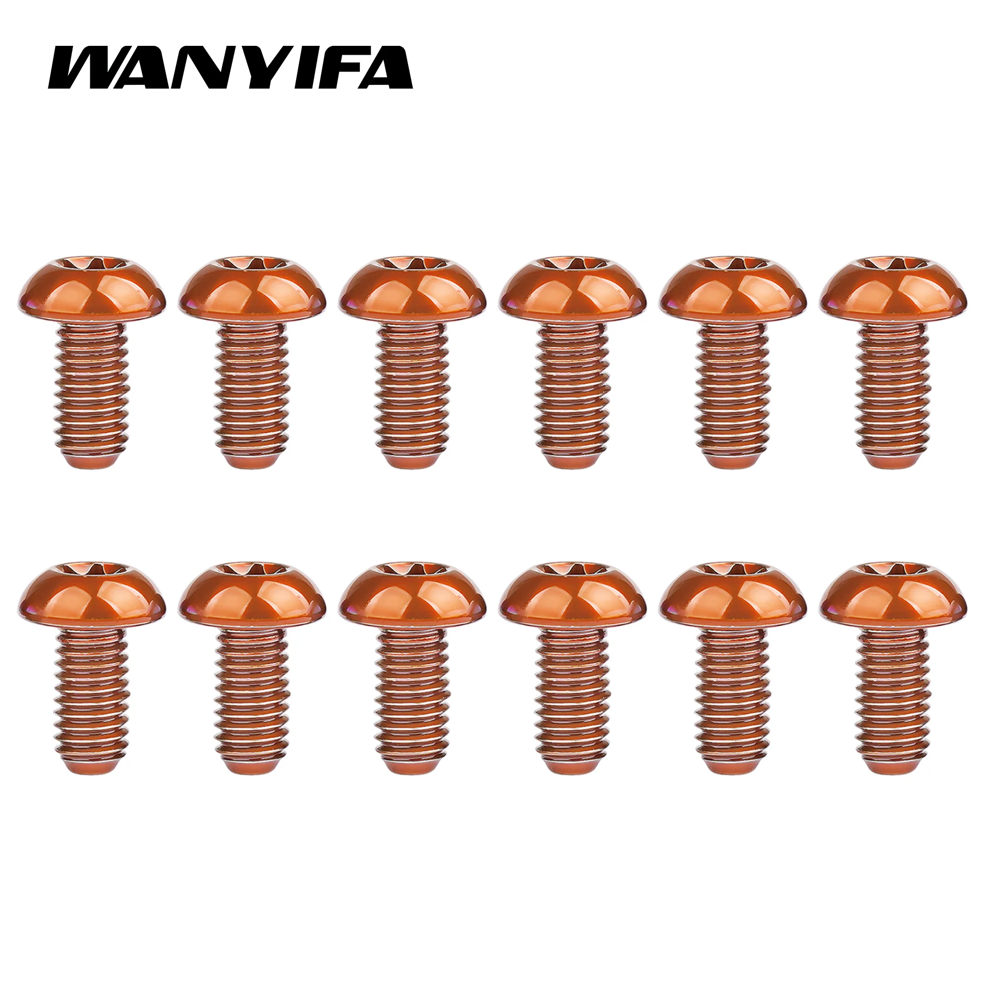 Wanyifa 12pcs/Lot Bicycle Screws Disc Brake Titanium Bolt Bicycle Accessories  M5x10 12mm Bike Parts Bolts