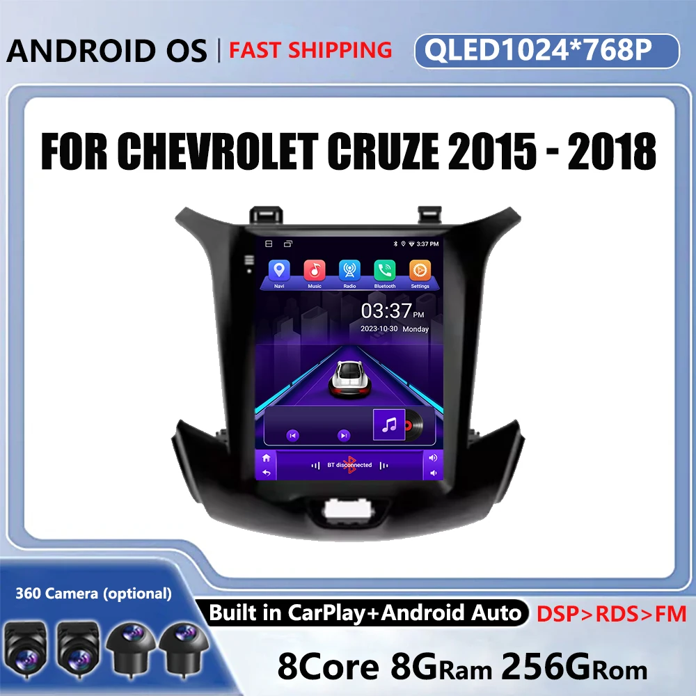 Android OS  For Chevrolet Cruze 2015 - 2018 Car System Radio Video Multimedia Navigation Wireless GPS Carplay WIFI 4G DVD 2din