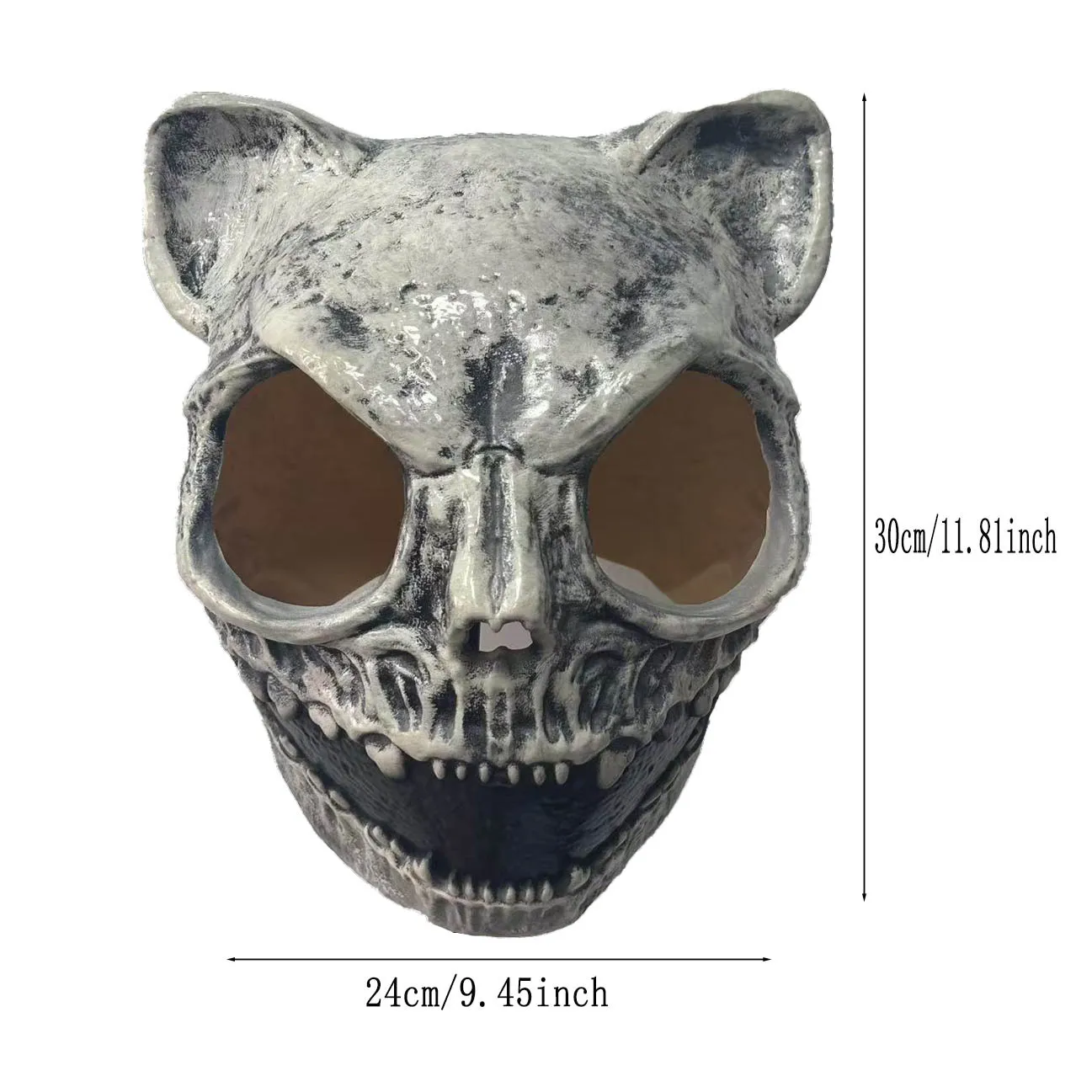 Realistische Katzenschädel-Maske Gruselige Tiermaske Horror-Cosplay-Kostüm-Requisite für Halloween-Party Maskerade – Detail 6