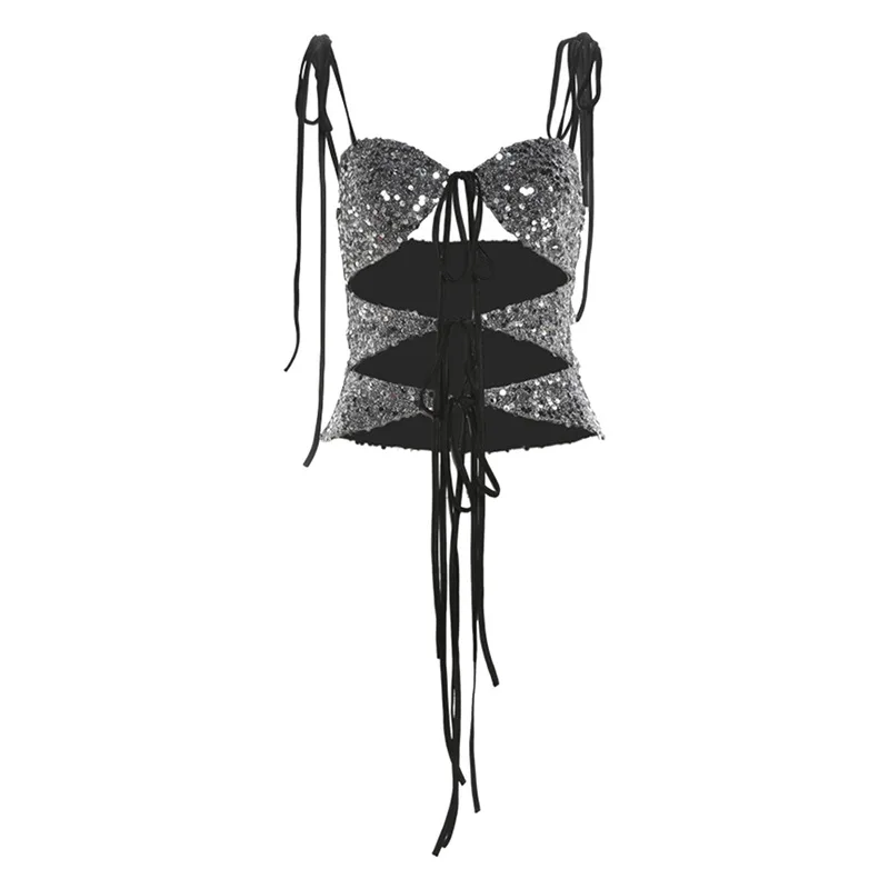 2025 Cross-border Summer New Women's Clothing Solid Color Slim Street Fashion Suspender Sexy Halter Vest Women
