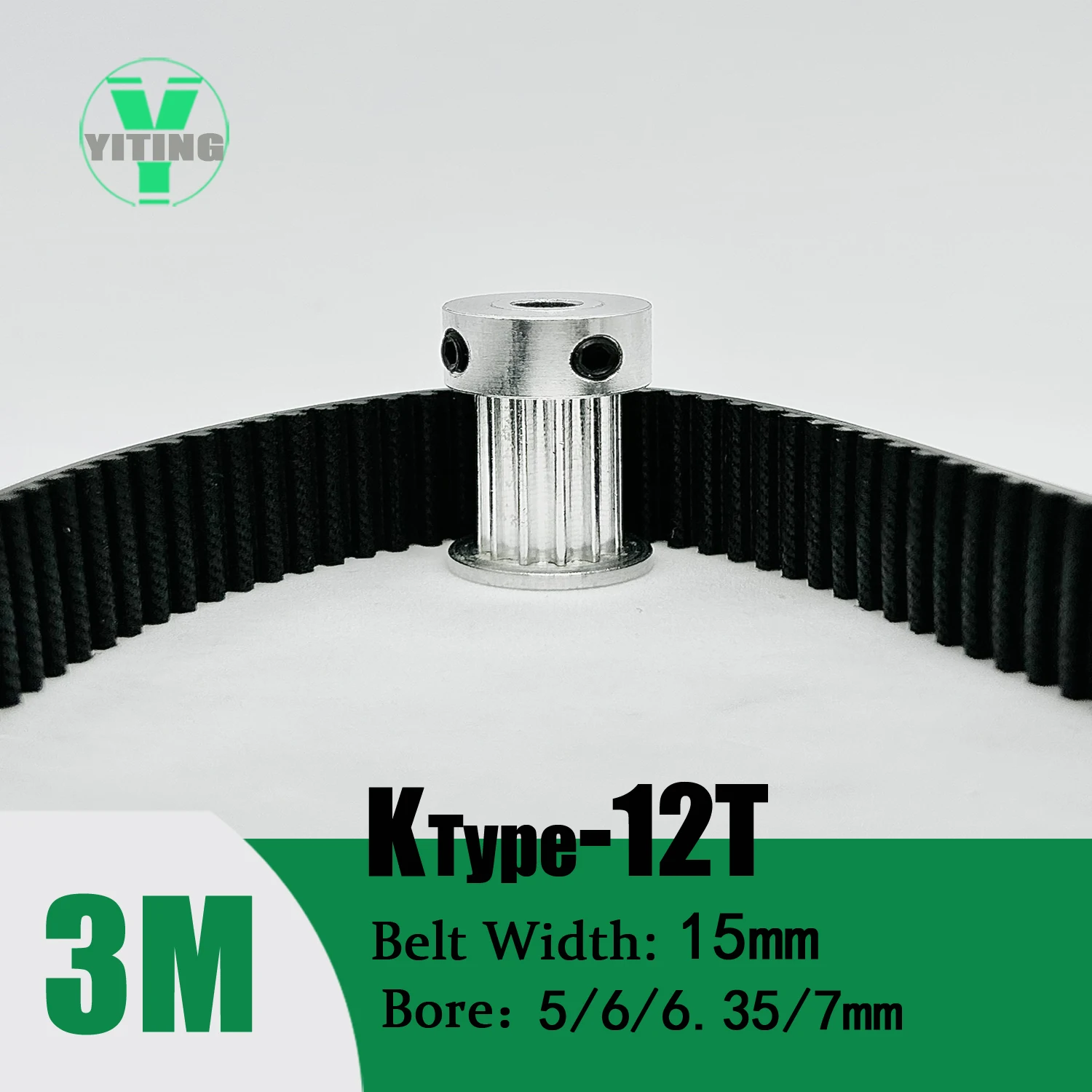 Imagem -02 - Sincronismo Polia Cinto Conjunto Kit Roda Síncrona Correia Largura 15 mm Furo Mm25 mm Redução 10:1 12t 120 Dentes 3m Htd3m