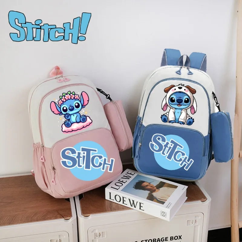 

2 Pcs Lilo & Stitch Boys Backpack Pencil Case Girls Teenager Book Bags Women Rucksack Travel Backpack Student New Semester Gifts