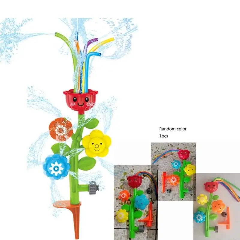 Flower Water Sprinkler Toy Rotating Water Splash Play Outdoor Garden Hose Splash Toy for Home Backyard Lawn Patio A2UB