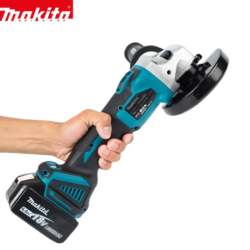 Makita 18V 125/100mm DGA404 Brushless Lithium Electric Angle Grinder Rechargeable Cutting Machine High Power Polishing Machine