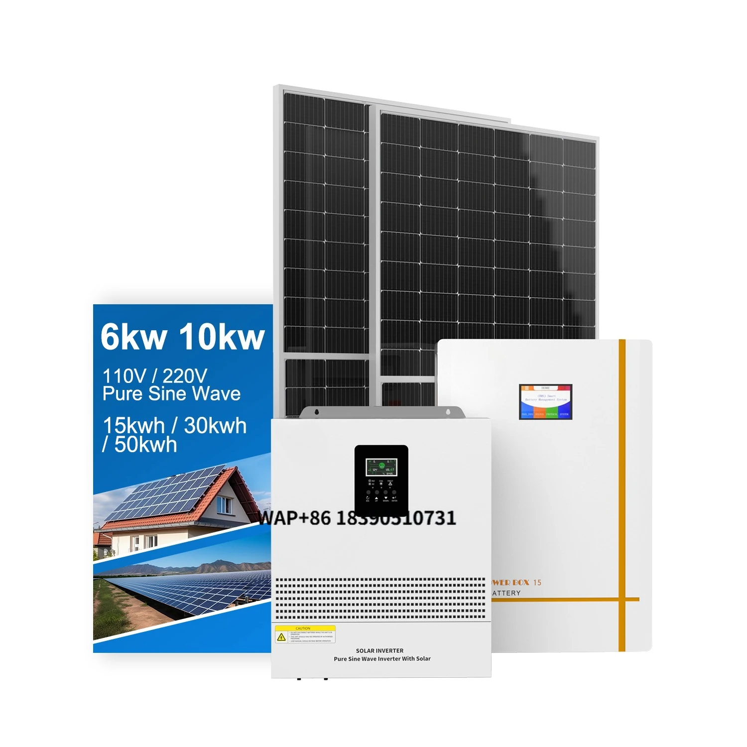 Solar Inverter System Conversion Photovoltaic Lifepo4 Inverter Off-Grid Power Generation Home Energy Storage Battery System