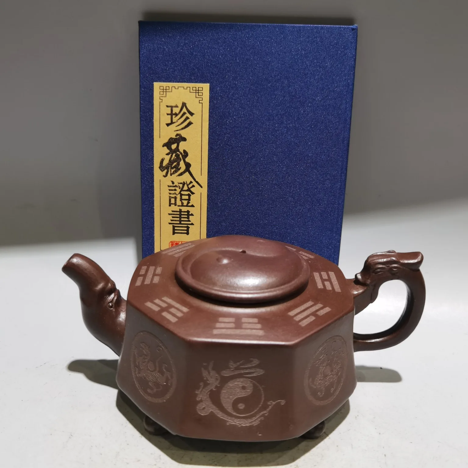Old Chinese Handicraft Enameled YiXing Zisha (red stoneware) Teapot,Gossip Pot style teapot,with mark, Free shipping
