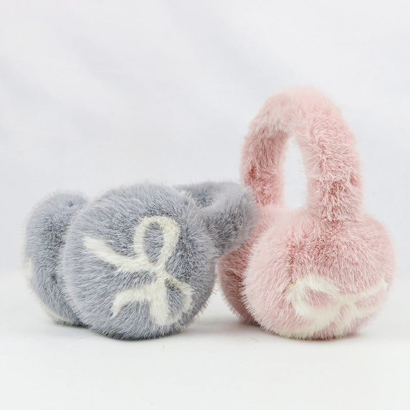 Winter mink fur Plush Earmuffs Cute Girls Warm Ear Muffs Retractable Frostproof Earmuffs Students Adults Faux fur earmuffs