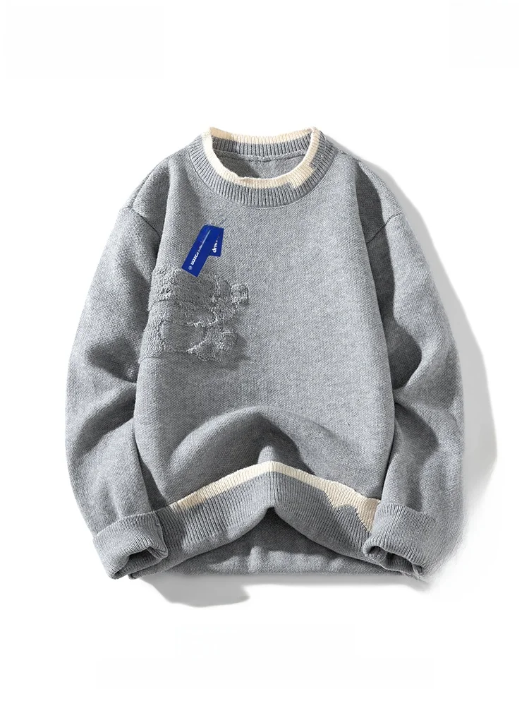 

Wassup Dozen мужской весенне-осенний вязаный свитер из двух предметов, студенческий модный повседневный длинный свек, круглый топ