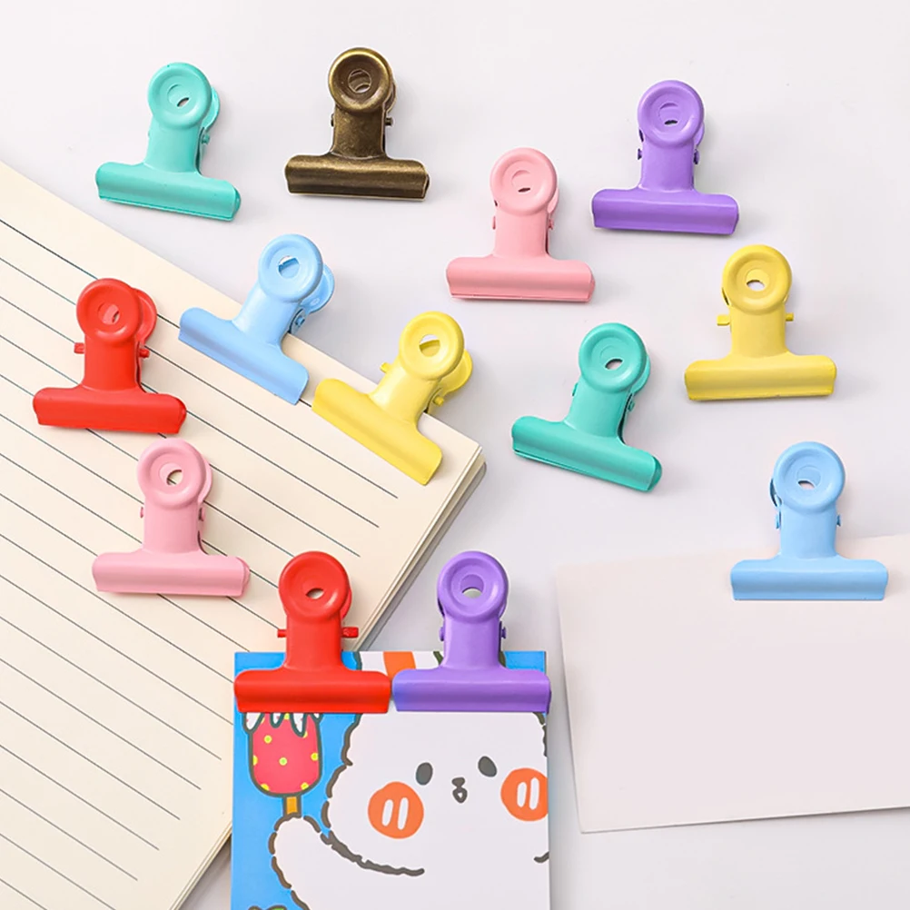 

16 Pcs Dovetail Clips Metal File Document Sorting Food Bag Fresh Keeping Office School Supplies Students Teachers Paper