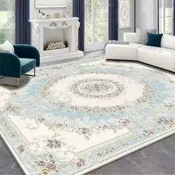 VIKAMA Crystal Pile Persian Living Room Sofa Non-Slip Dirty Resistant Carpet Vintage Ethnic Sofa Tea Table Full Floor Mat