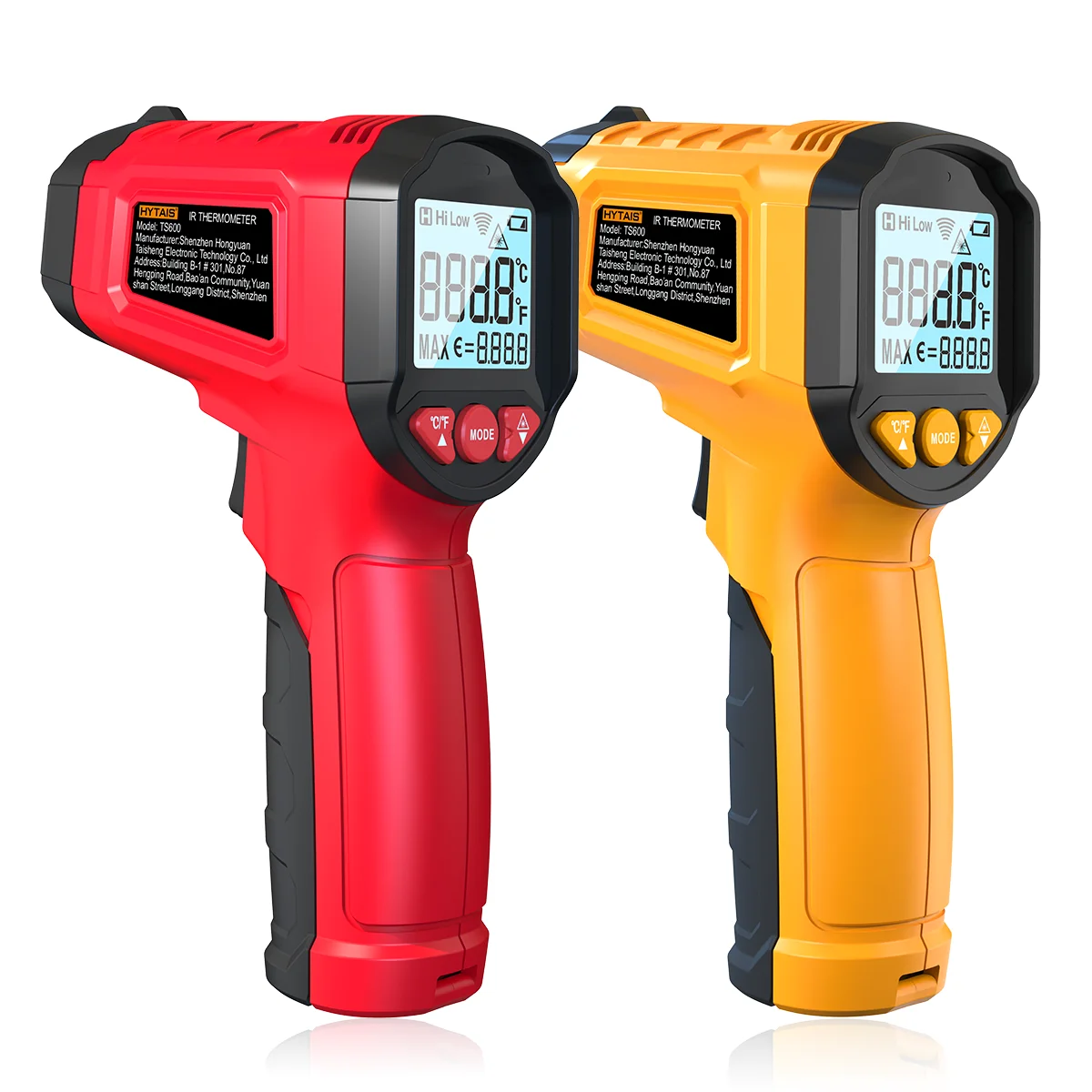HYTAIS TS600 Infrarot-Thermometer berührungslos, tragbare industrielle Temperaturpistole, elektronisches Temperaturmessgerät -50 ℃ bis 600 ℃ Gewächshaus