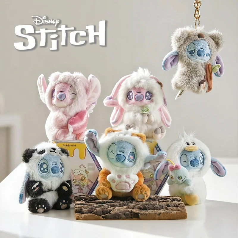 

Original Disney Stitch Animal Party Series Blind Box Anime Figure Panda Toys Bag Pendant Trendy Toy Collectibles Cute Ornament