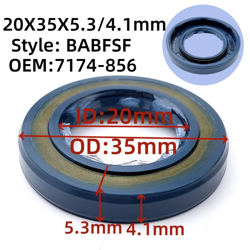 

Уплотнение вала NBR 20*35*5.3/4.1 мм для гидравлических насосов, высоконапорное масляное уплотнение, резиновое уплотнение для инженерной техники