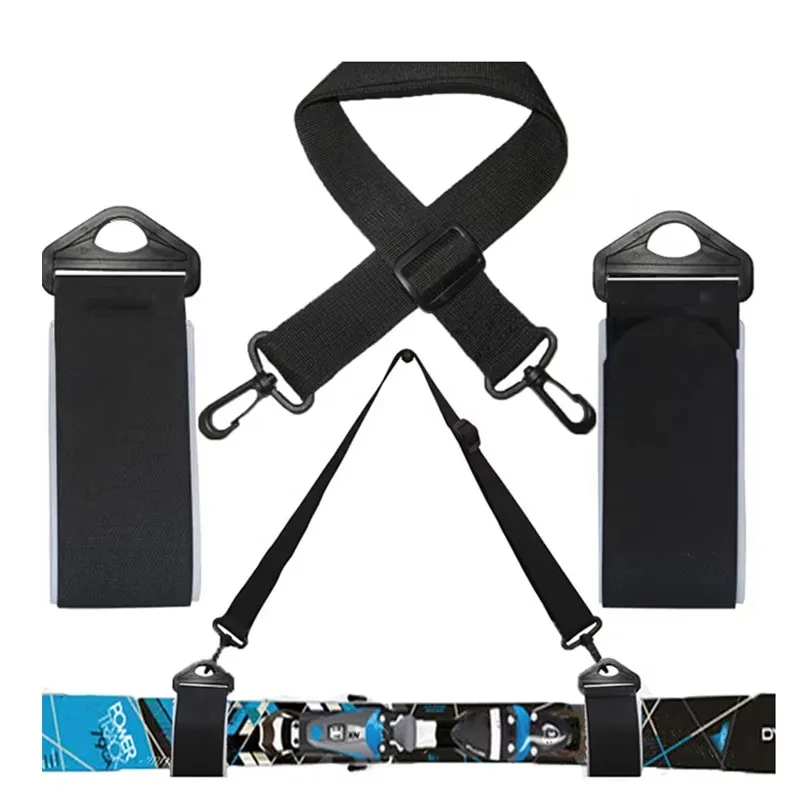 Clearance Ski And Double Cross Country Carrier Shoulder Sling Detachable Holder fixed Strap Belt For Ski board Fast Skis & Poles