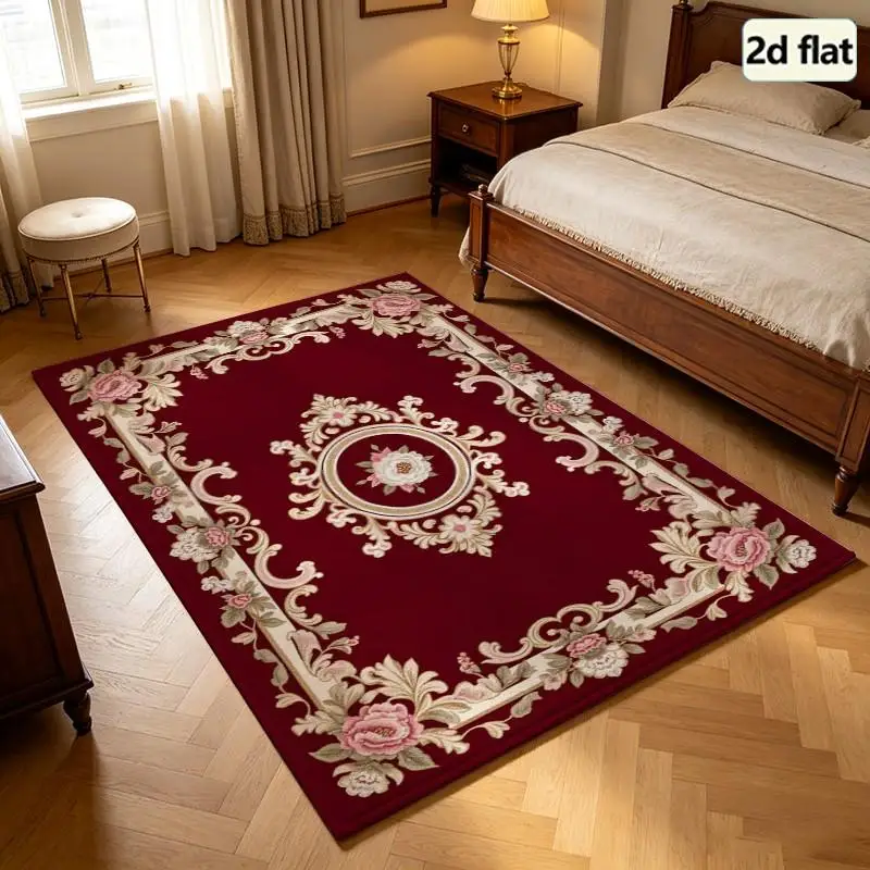 1 Piece Plush Ornate Floral Rug, Soft Comfortable All Season, For Living Room, Bedroom, Dining Room Autumn Winter Home Decor