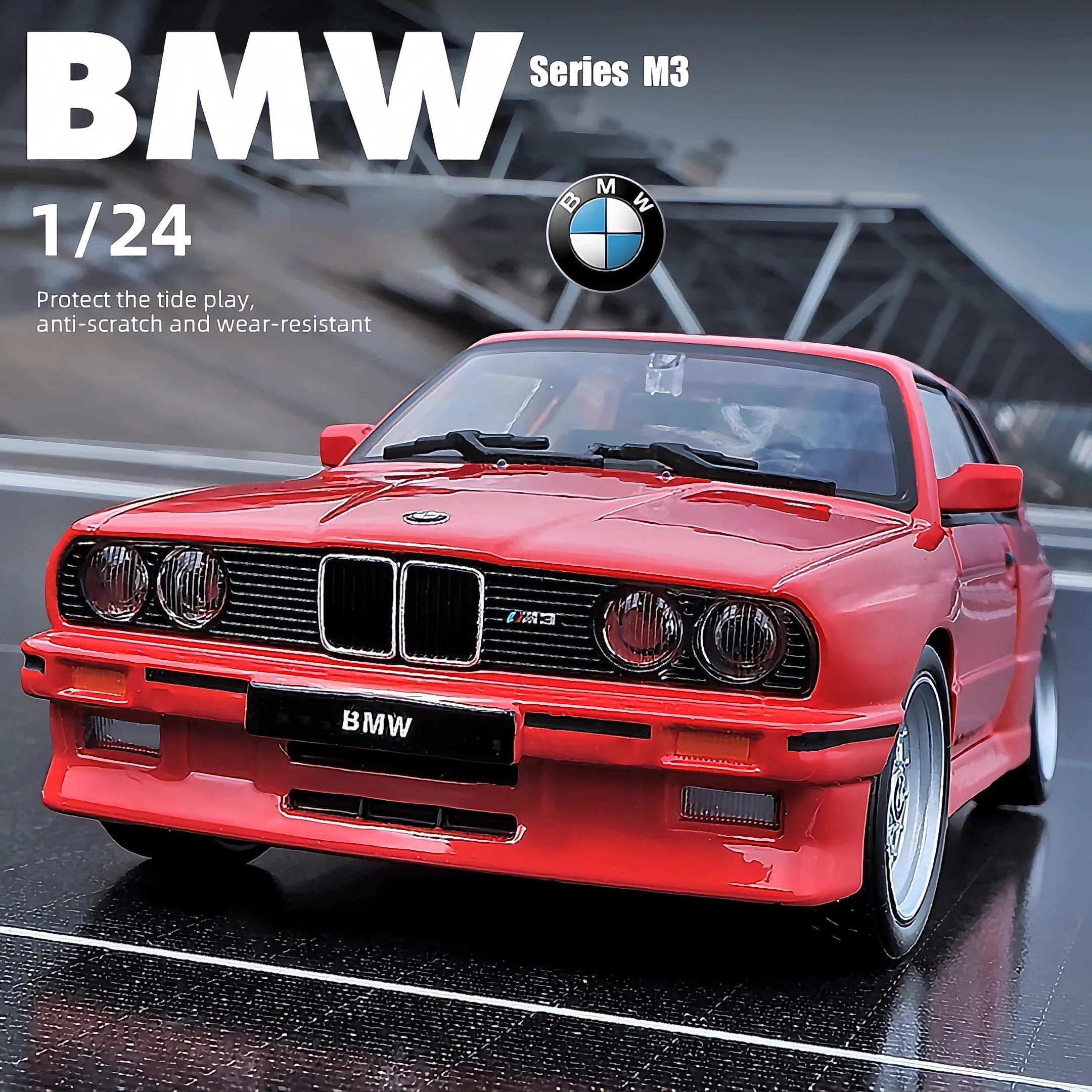 

1:24 BMW M3 1988, литой металлический автомобиль, коллекция автомобилей, хобби, декоративное украшение, Подарочная коробка для парня
