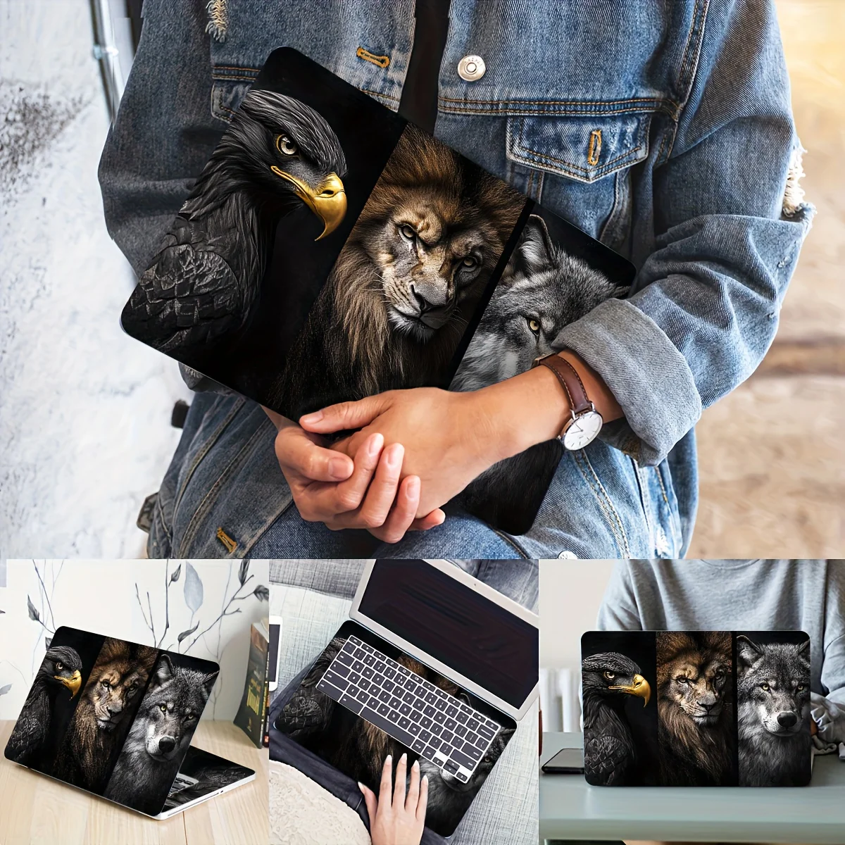 Adesivos de vinil para capa de laptop, 2 peças/set, capa de arte diy resistente a arranhões, adesivos universais de pele de netbook, laptop não reutilizável