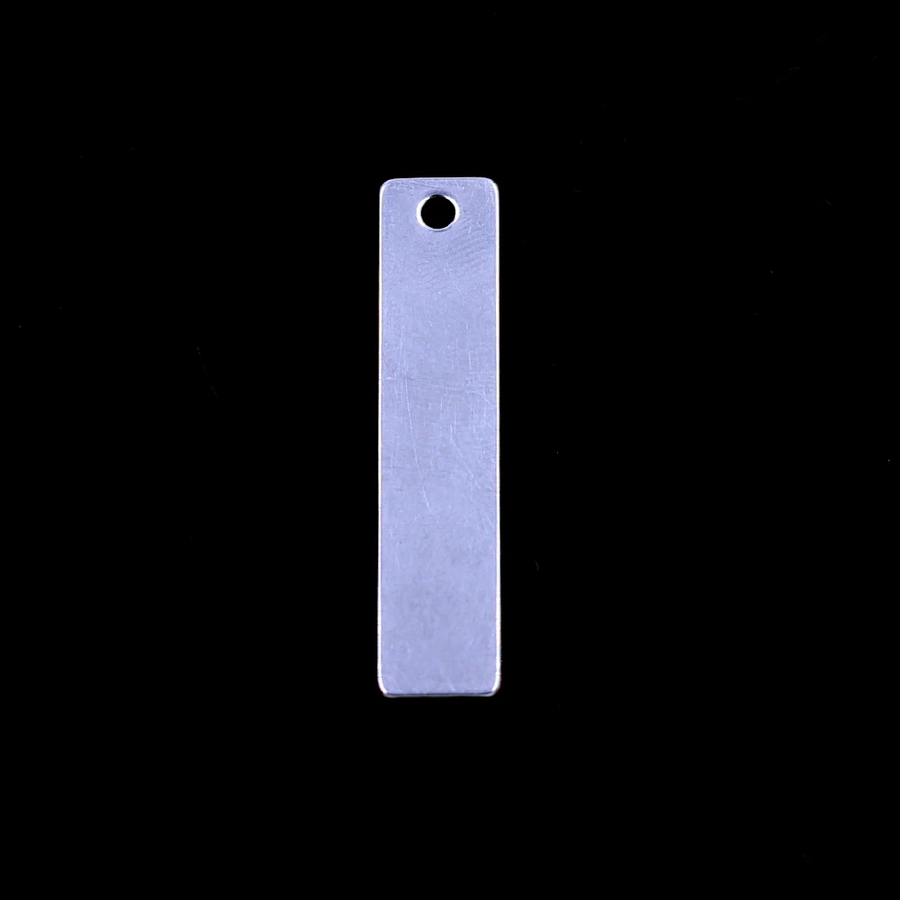 100Pcs Pendants Rectangle Blank Stamping Tags Stainless Steel Breloque Silver Tone Jewelry DIY Findings Charms 40x9mm