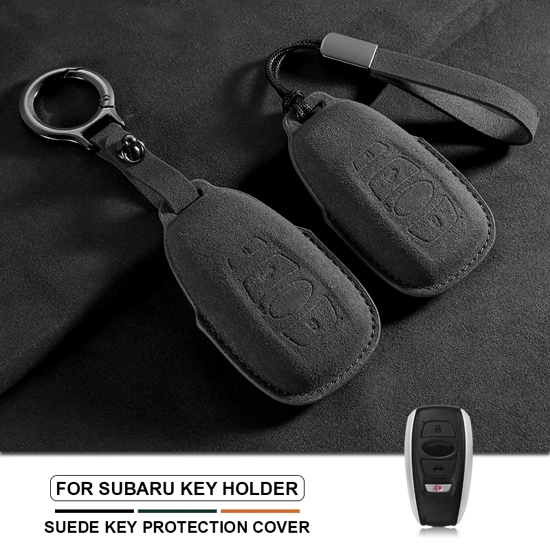 

Suede Car Key Case Cover Keychain For Subaru BRZ XV SV Forester Legacy Outback Crosstrek Impreza WRX Ascent Key Case Accessories