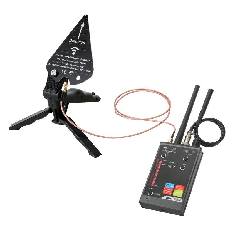 VS80 Pro Bug Hunter Detector Passive RF Scanner Mute & Alarm Mode for Hidden Spy Cam Bug GPS Tracker Professional Privacy Check