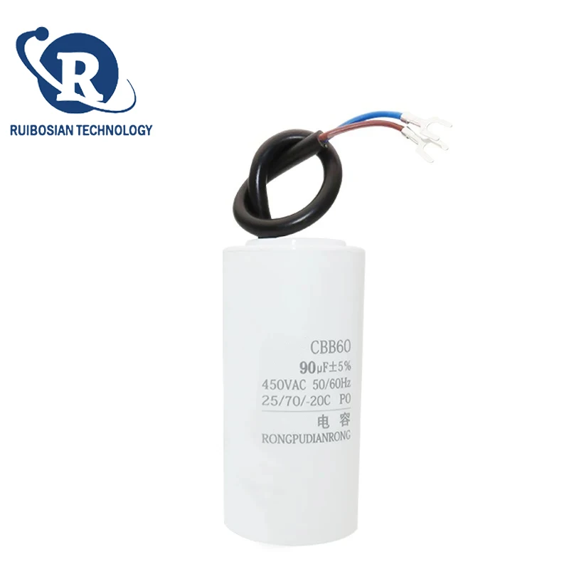 CBB60 Start working capacitor 90UF 450V Air pump air pressure car washing machine car washing machine capacitance