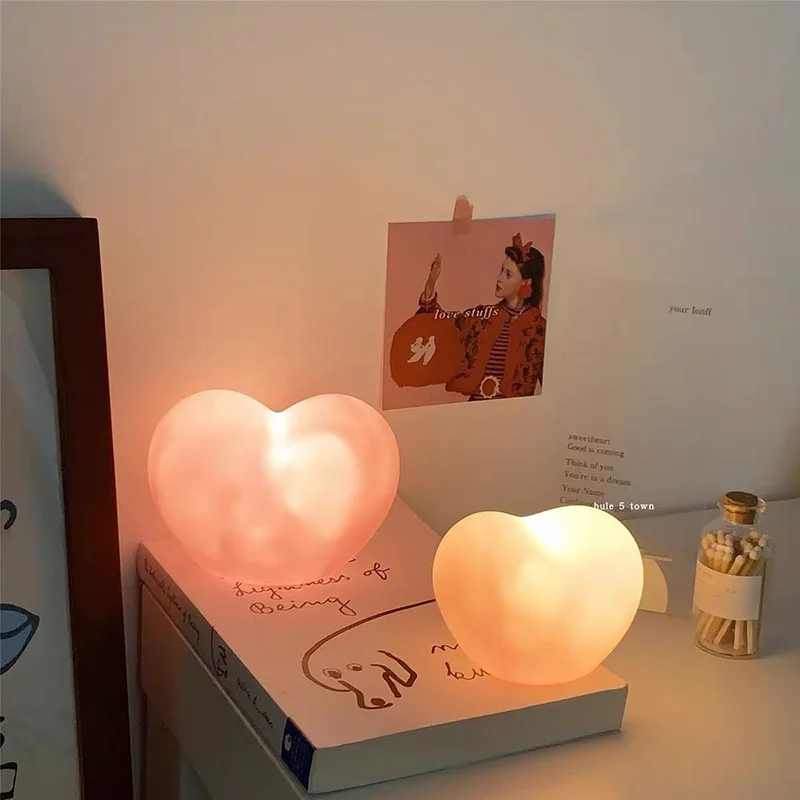 مصباح نوم للعناية بالعين في غرفة النوم، أجواء رومانسية على شكل قلب، ضوء ليلي، هدية إبداعية لمهاجع الطلاب وعيد الميلاد #1