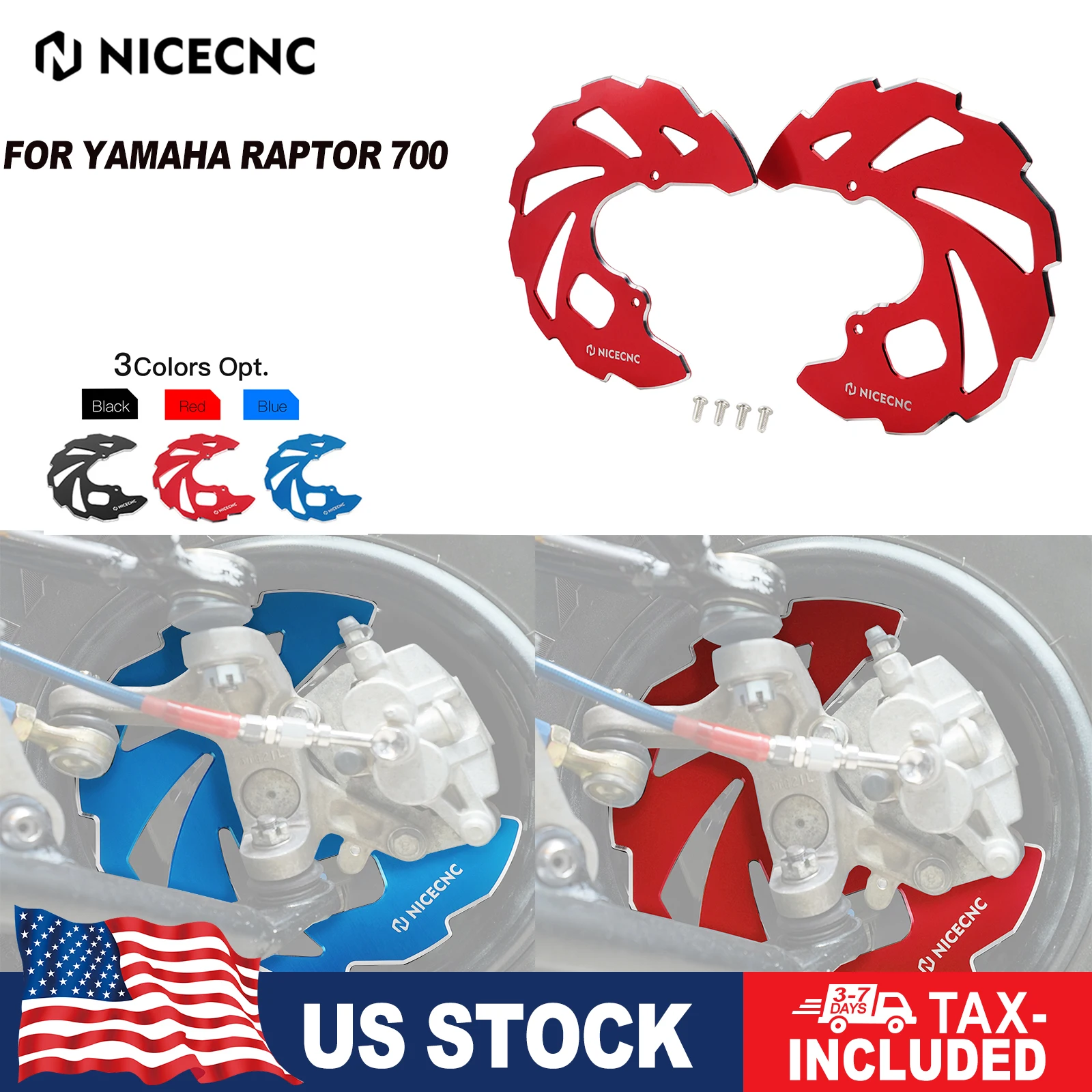 

NiceCNC Raptor 700 ATV передний тормозной ротор, защита диска для Yamaha Raptor 700 700R YFZ450 YFZ450R OEM 5TG-2514A-00-00, алюминий