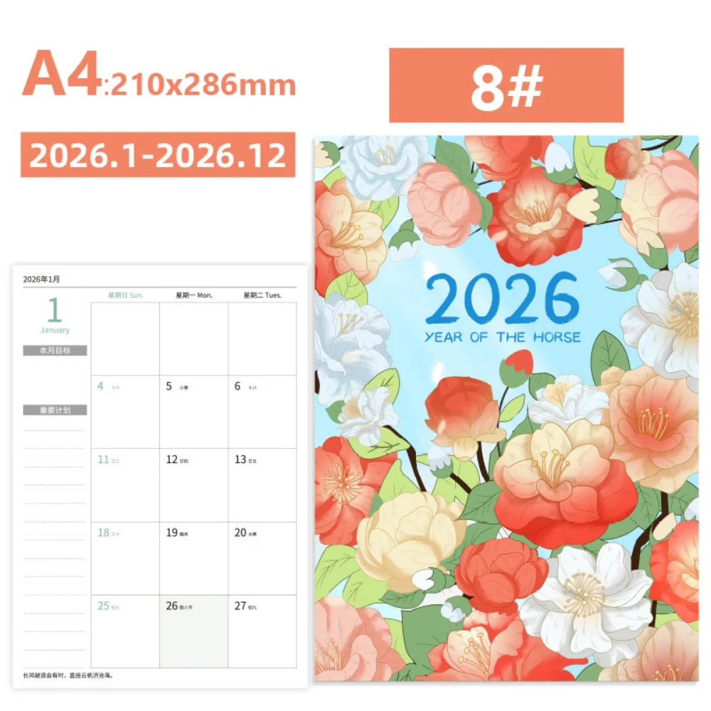 Efficient A4 A5 2026 Schedules Notebook Work Efficiency Life Check-in Planner Notebook Learning Plan Agenda Planner School