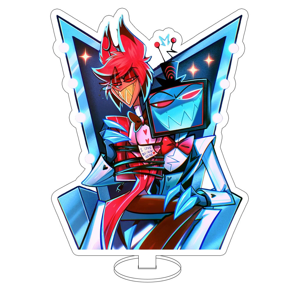Pour Hazbin hôtel Vox Alastor ange poussière Charlie Morningstar velours 15CM mignon Anime périphériques support acrylique ornement de bureau