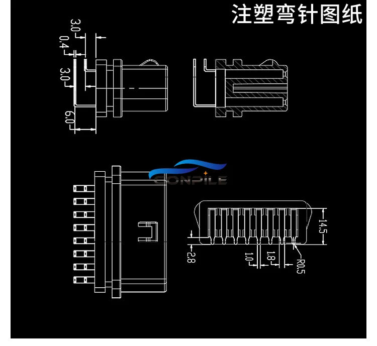 1PC Car truck OBD2 diagnosis female interface 16PIN connector straight needle bent pin plug welding board OBDII