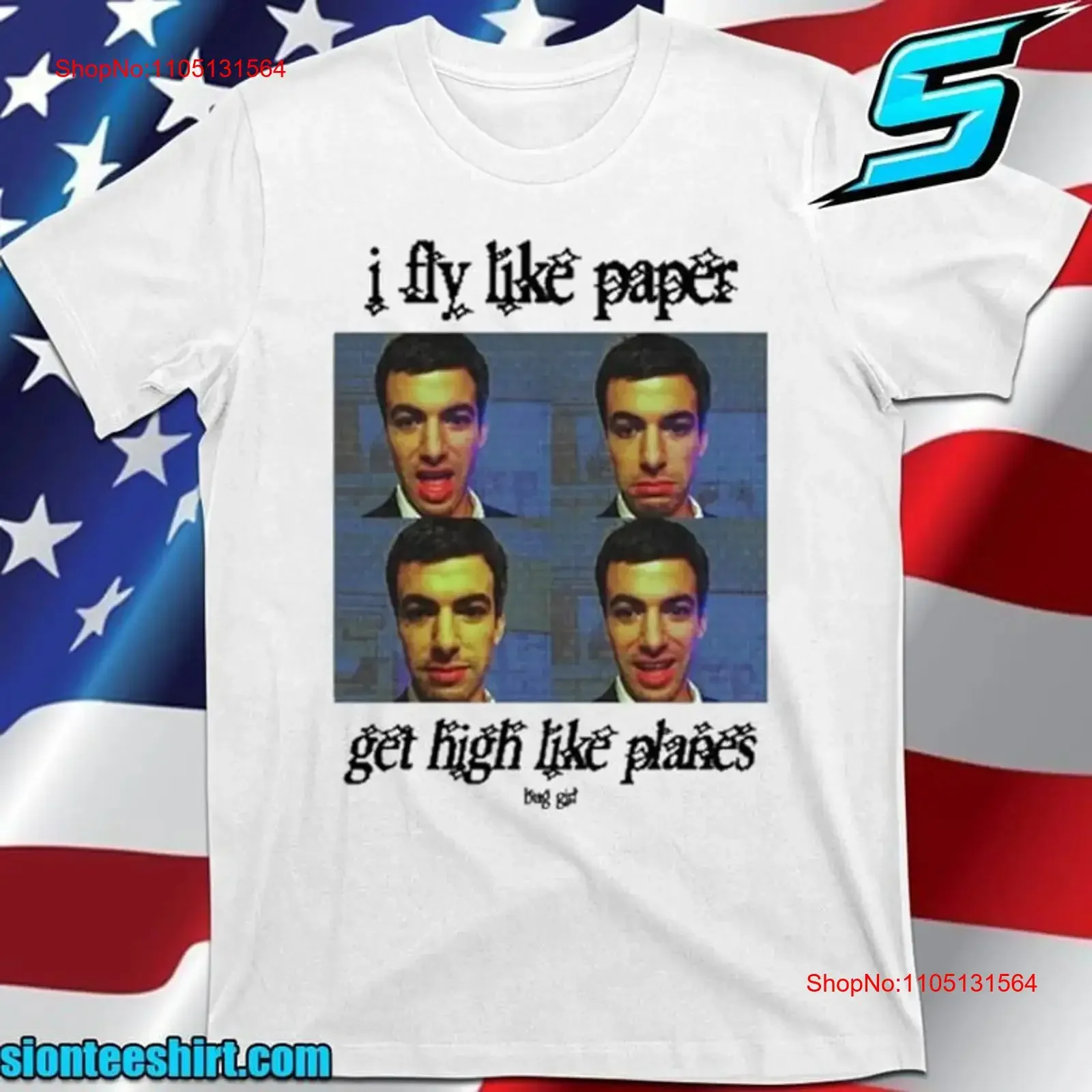 Nathan Fielder I Fly Like Paper Get High Planes T Shirt vintage Washed homme Comfortable graphic Casual Unisex Stretched