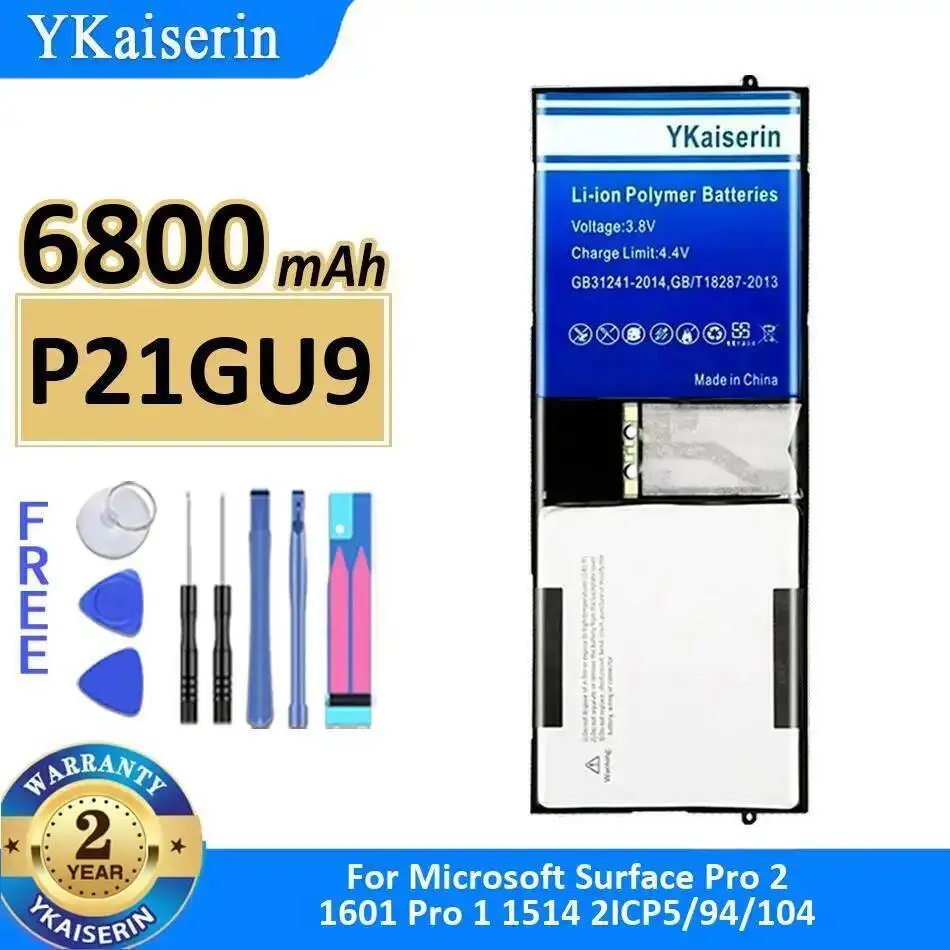 

Высокоэффективный аккумулятор P21GU9 емкостью 6800 мАч для Microsoft Surface Pro 2 1601 1 1514 2ICP5 94 104