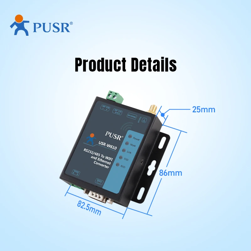 Picture 5: PUSR RS485 RS232 to WiFi Serial Device Server Serial to WIFI to Ethernet Converter Support Modbus Gateway tcp to rtu USR-W610