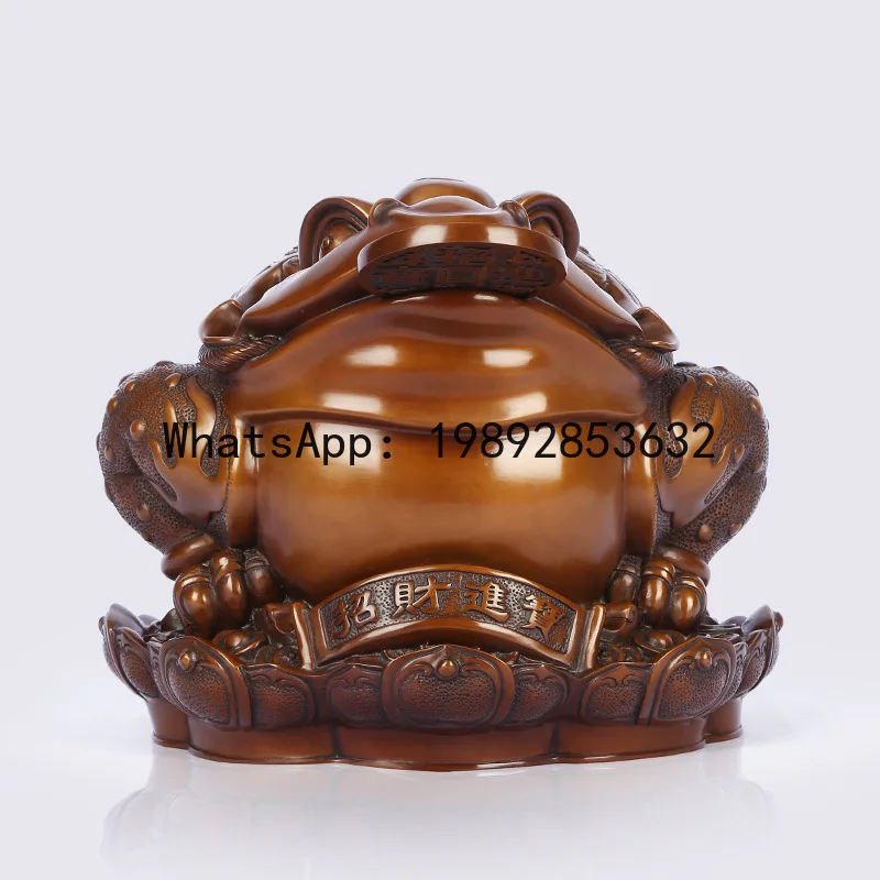 LYY Copper Treasure-Swallowing Golden Toad Ornament Home Office Craft Money Toad Store Opening