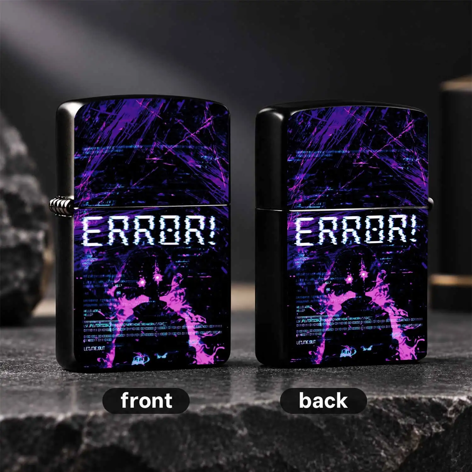 Cyber Glitch Error Themed Lighter, Cool Purple Blue Visual Effect, Portable Stylish Daily Ignition Tool, Versatile For All Scenarios, Ideal Unique Trendy Present For Friends And Tech Enthusiasts A Humorous And Interesting Lighter