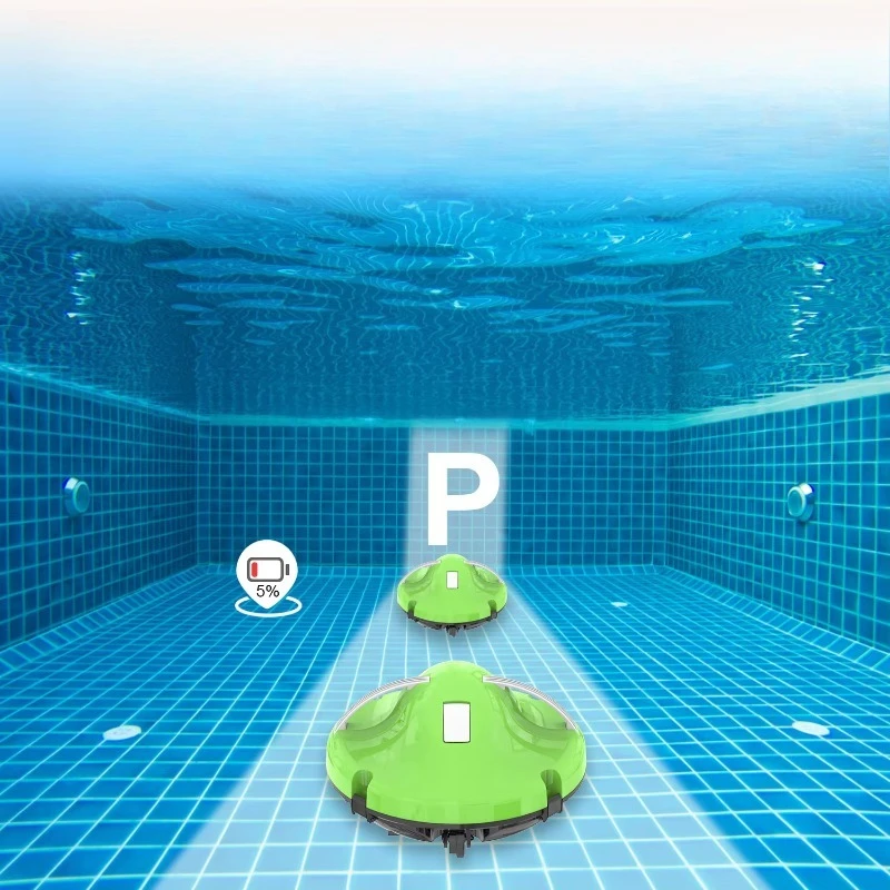 

Automatic Solar Rechargeable Robotic Vacuum Cordless Swimming Pool Surface Cleaner Tablet Suction Feature New Pool Filters
