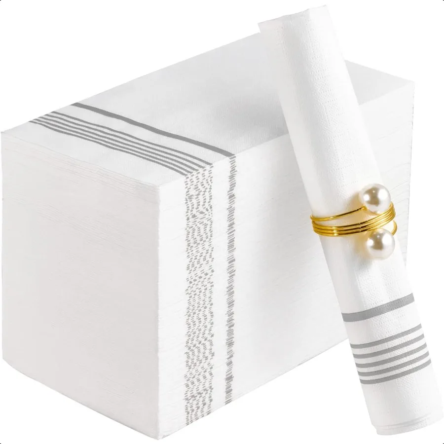 100 Pack Paper Napkins Guest Towels  Premium Quality 3ply Dinner Napkins Soft Absorbent Paper Hand Towels for Party Kitchen Din