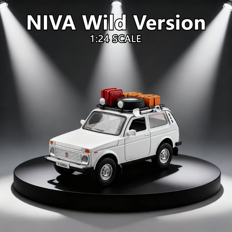 

1:24 Lada NIVA, имитация автомобиля из сплава, внедорожная серия, автомобильные звуковые и световые игрушки, детские подарки