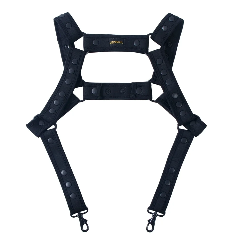 Men\'s Shoulder Strap Metal One-piece Hanging Buckle Decoration EU AmericanSexy Erotic Tanks Party Stage Gay Underwear Jockstrap