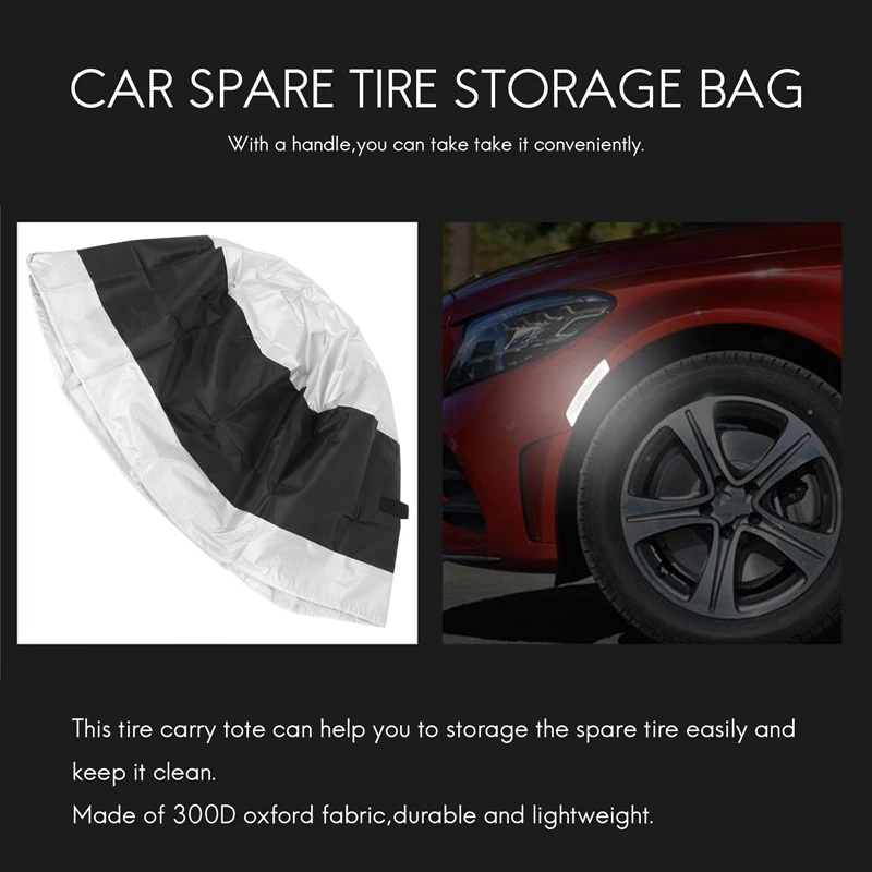 4Pcs Tire Cover Case Car Spare Tire Cover Storage Bags Carry Tote Polyester Tire For Cars Wheel Protection Covers 4 Season