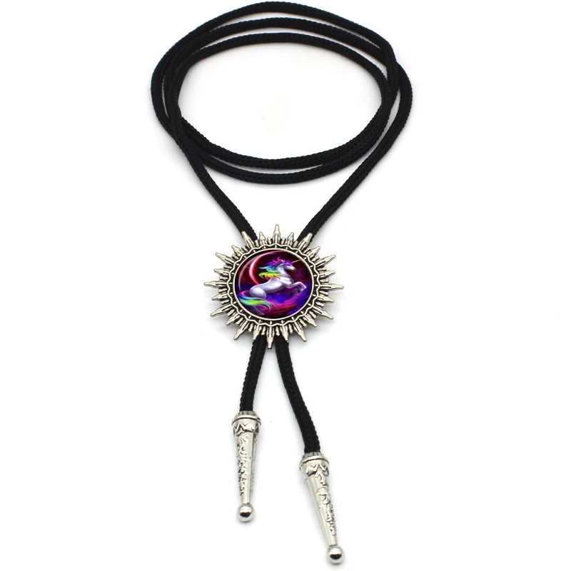 BOLO-004 New Arrival Unicorn inspirational quote Western Bolo Tie Necklace Steampunk Unicorn Horse Jewelry for Men Adjustable