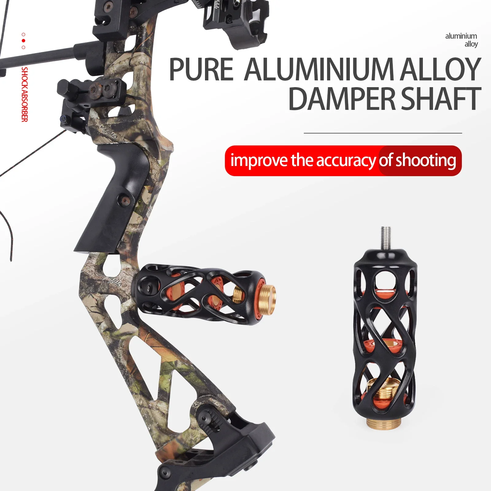1Pc 4inch Aluminum Alloy Compound Bow Stabilizer Archery Bow Stabilizer Shock Absorption for Outdoor Hunting Shooting Accessorie