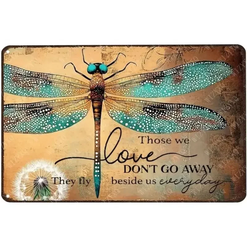 CIFBUY Vintage Decorative Sign Those We Love Don't Go Away They Fly Beside Us Every Day Wall Decor 20x30 cm, Powder-Coated
