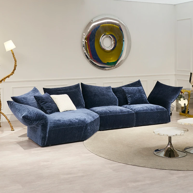 

Fabric petal sofa with irregular corners, simple and modern minimalist design, light luxury