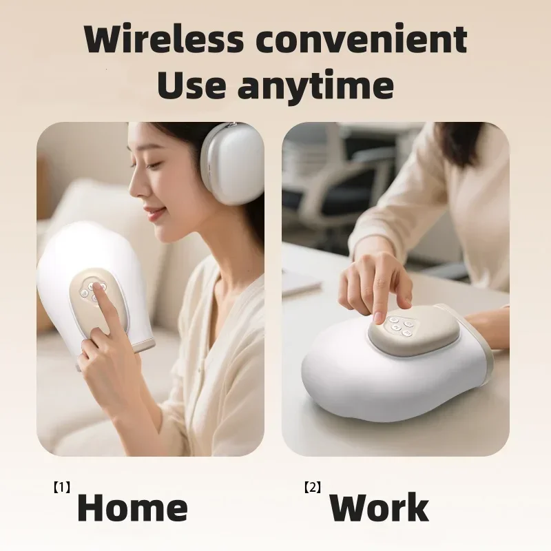 Jinkairui المحمولة اليد مدلك وسادة هوائية تدليك الاصبع مع ضغط ساخن العلاج العجن لتخفيف التعب المفاصل المعصم النخيل