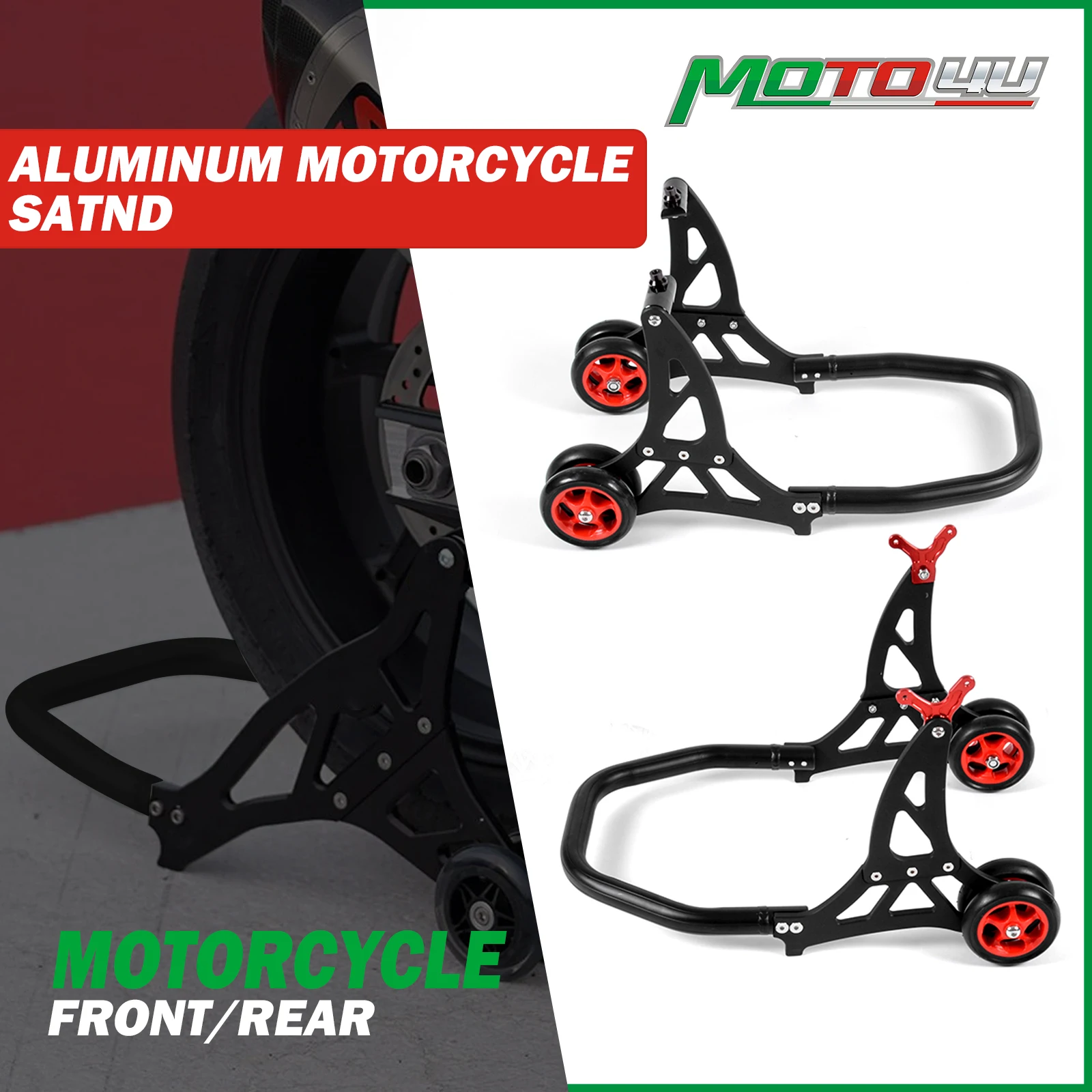 

Universal Motorcycle Aluminum Satnd Front Rear Paddock Stand With Hooks Motorbike Parts Convenient and Detachable