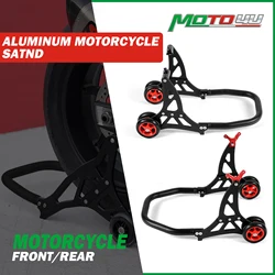 Universal Motorcycle Aluminum Satnd Front Rear Paddock Stand With Hooks Motorbike Parts Convenient and Detachable