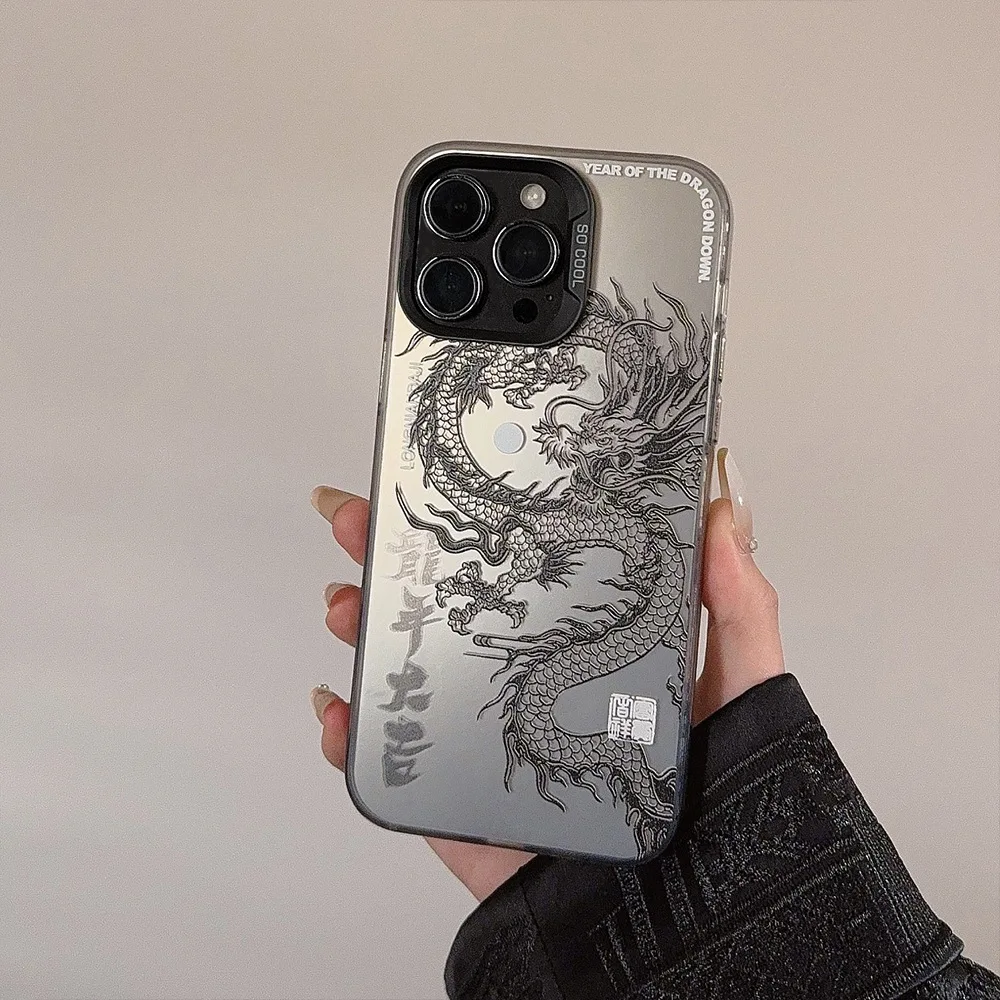 Fajne, wyjątkowe etui na telefon iPhone 16 Pro Max Plus 15 14 11 12 13 Chiński styl Dragon Ochronne etui na telefon — zdjęcie 4